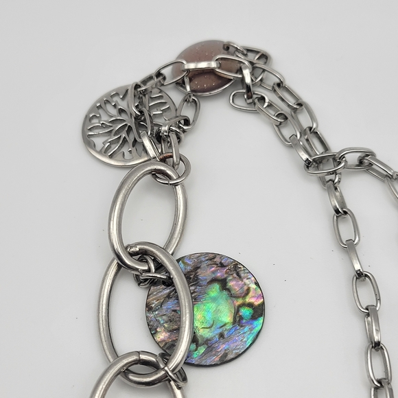 Lia Sophia Silver and Yellow Multi-Pendant Necklace Log of 4 - Picture 6 of 14